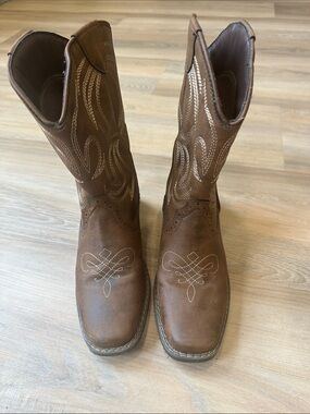 Girls Brown Western Cowboy Boots